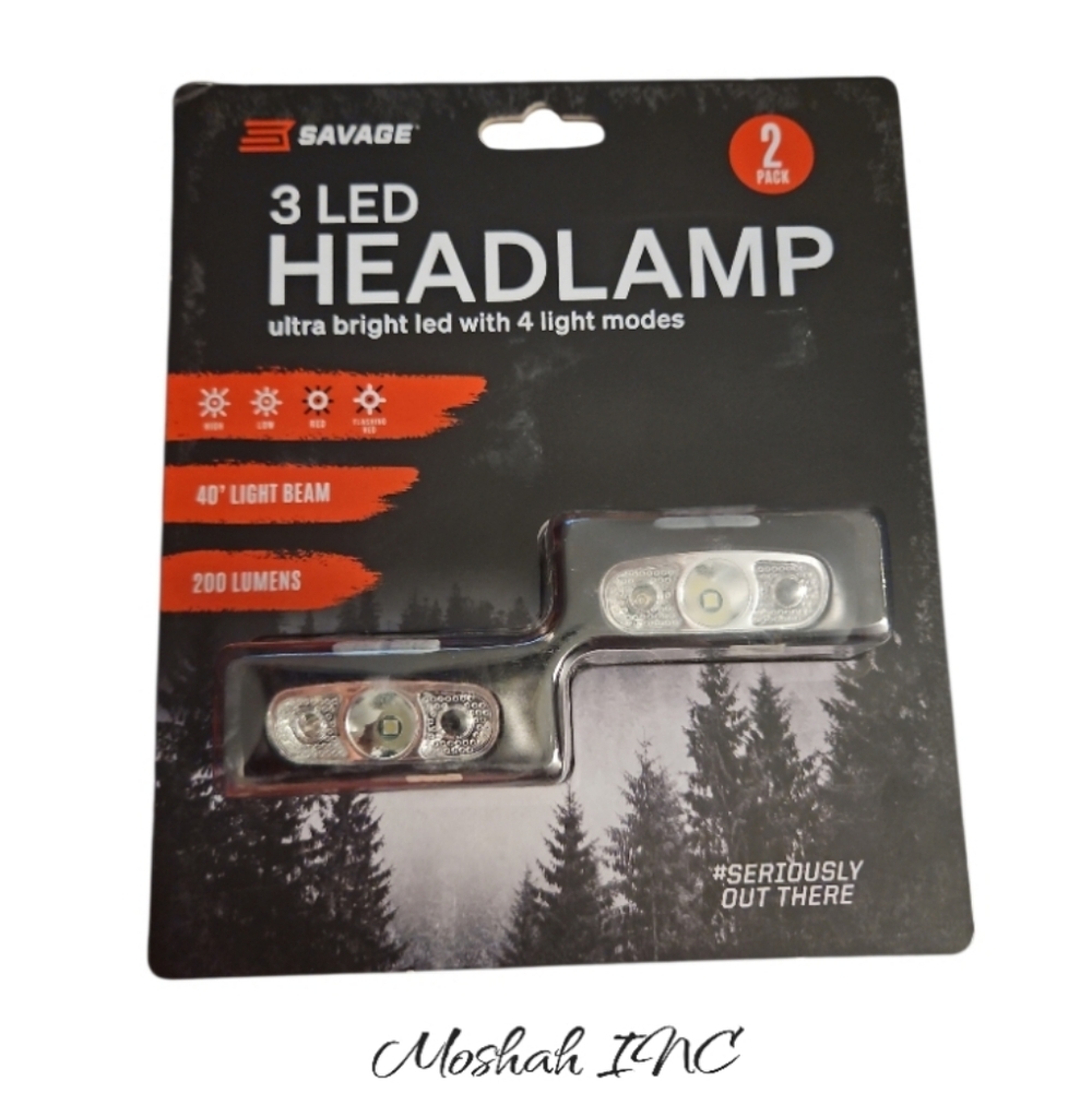 Savage 3 LED Headlamp Ultra Bright LED With 4 Light Modes